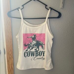White Cowboy Country Tank Top